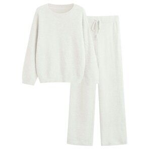Oversized Fleece Lounge Set Women's 2 Piece Pajamas Long Sleeve Cozy